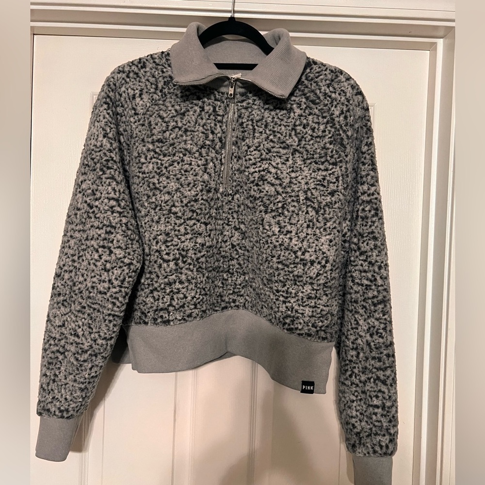 PINK Victoria's Secret Gray Fleece Pullover